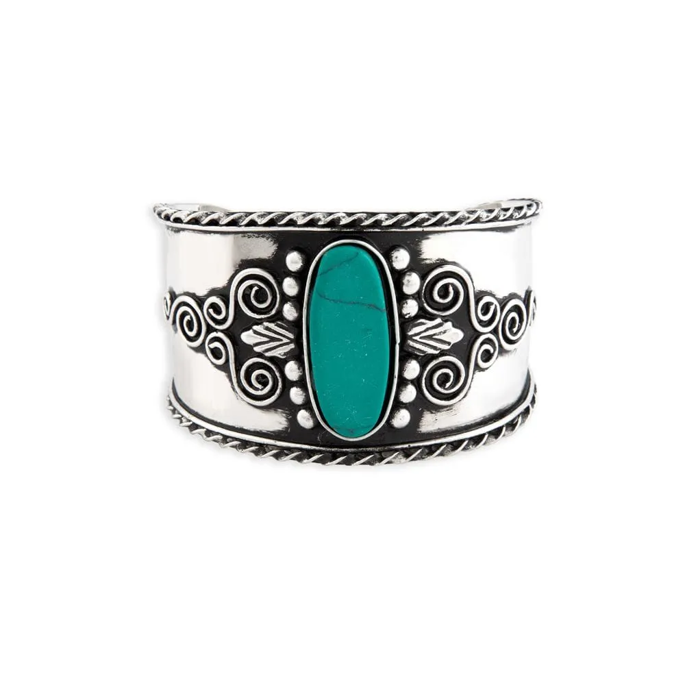 Fire & Brimstone Turquoise Cuff Bracelet by Myra