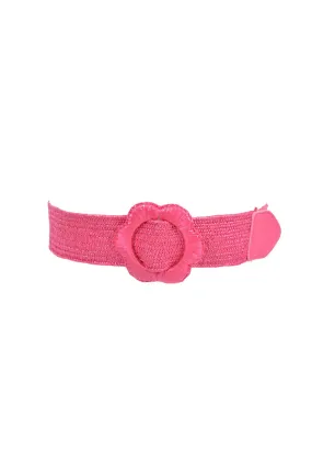 Flower Buckle Straw Belt in Multiple Colors