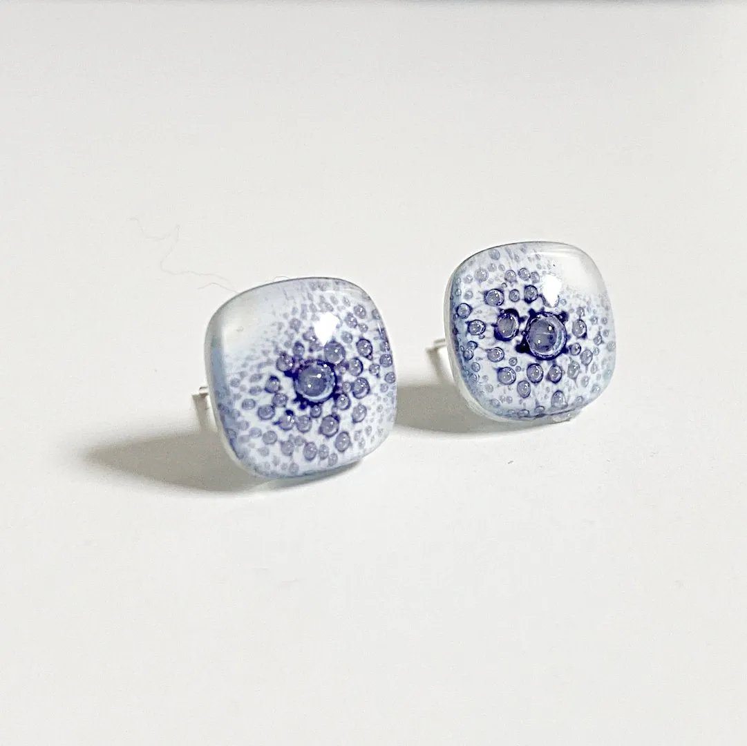 Fused Glass Stud  Earrings