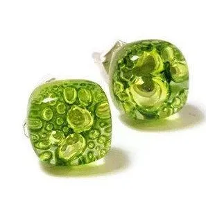 Fused Glass Stud  Earrings