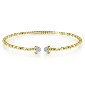 Gabriel & Co. Bujukan Diamond Bead Cuff Bracelet 14K Yellow Gold