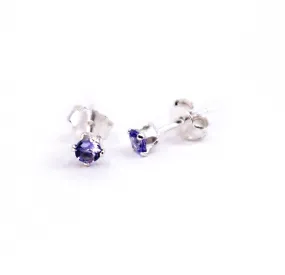 Genuine Tanzanite Sterling Silver Post Earrings