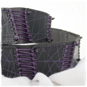 Geometric Black Leather Belt