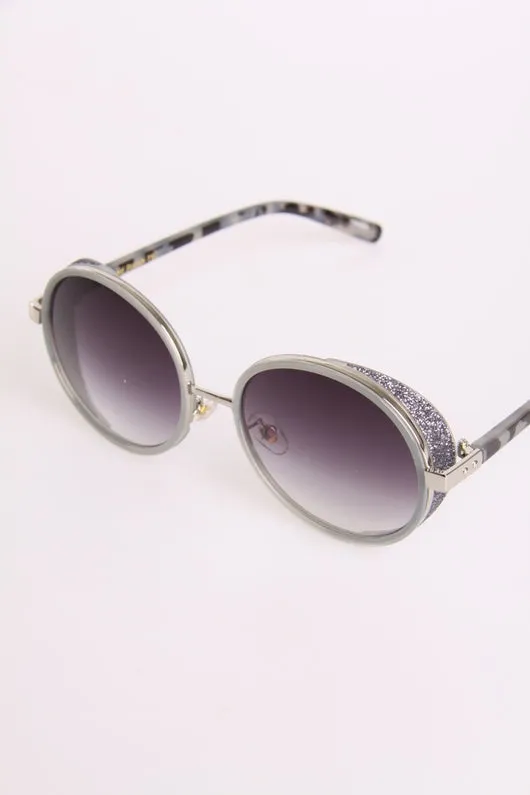 Gliter Edge round leopard arms sunglasses