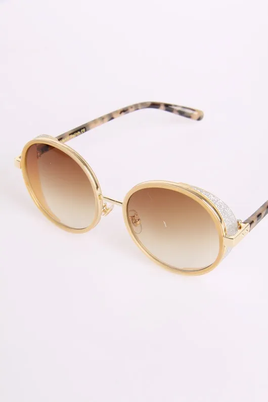 Gliter Edge round leopard arms sunglasses