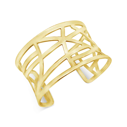 Gold Abstract Cut Out Cuff Bracelet