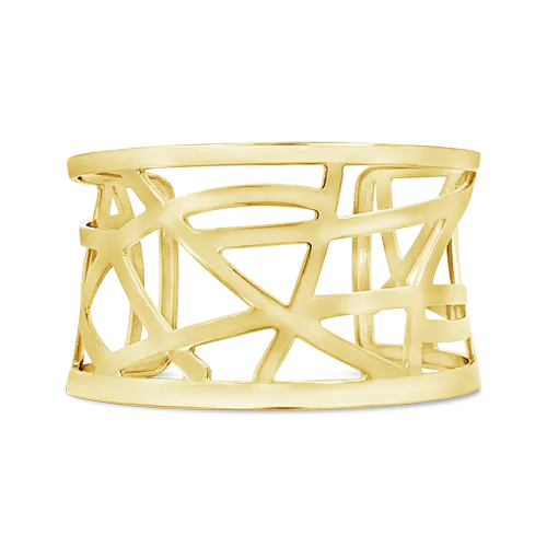 Gold Abstract Cut Out Cuff Bracelet