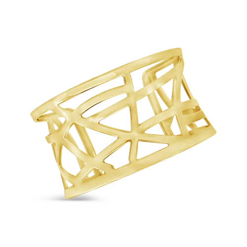 Gold Abstract Cut Out Cuff Bracelet