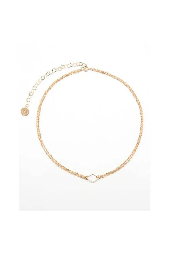 Gold Diamond Double Link Choker Necklace