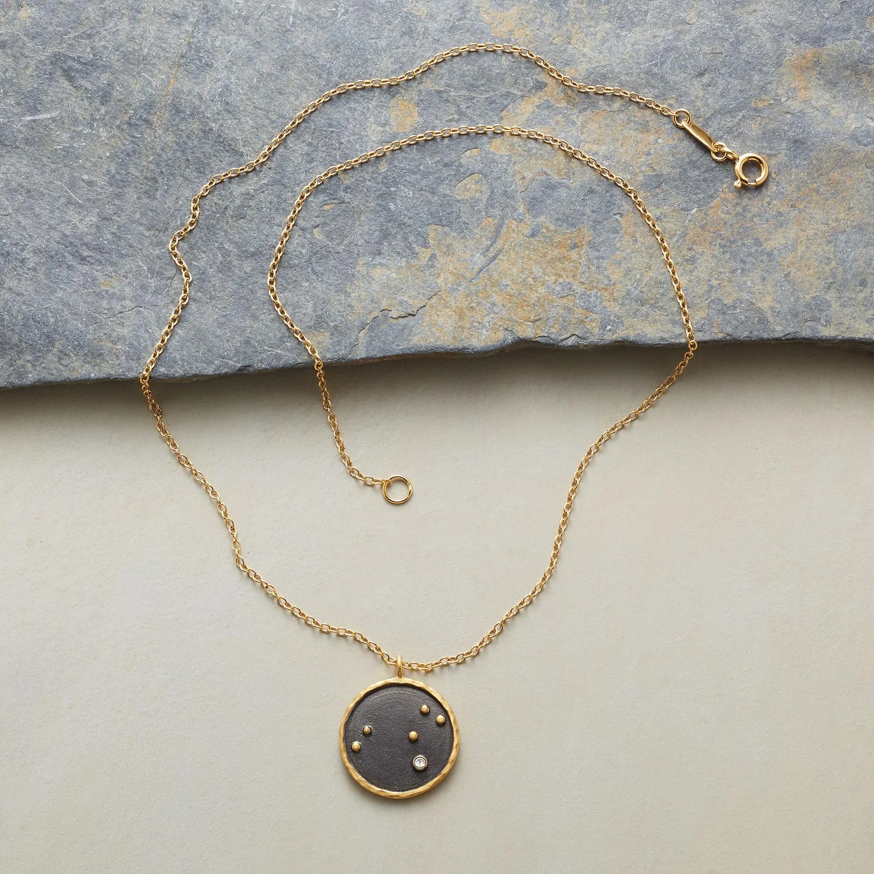 Gold Plate Zodiac Constellation Necklace