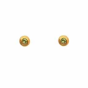 Gratitude Swirl Post Peridot 24K Gold Vermeil Earrings