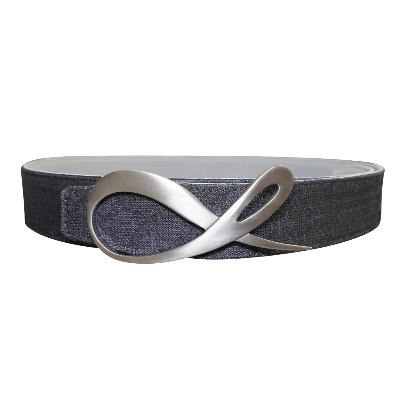 Grigio Logo Suede Silver Reversible Belt