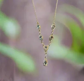 Hand Crafted Sky Blue Topaz Necklace Set In Sterling Silver