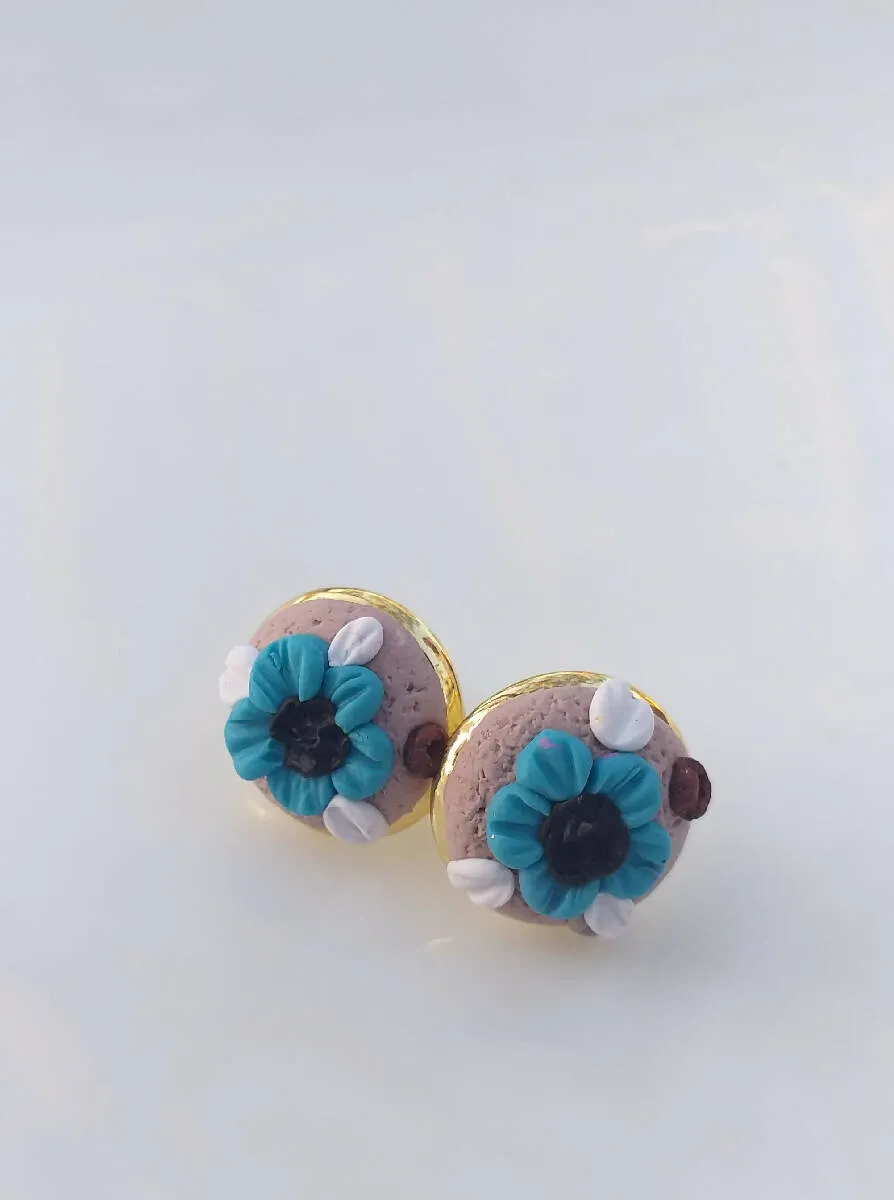 Handmade by Mona Hanmade Polymer Clay Earrings 1.5cm