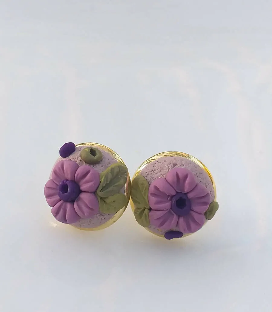 Handmade by Mona Hanmade Polymer Clay Earrings 1.5cm