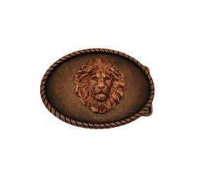 Handmade Oxidized Copper Brass Steampunk Lion Belt Buckle