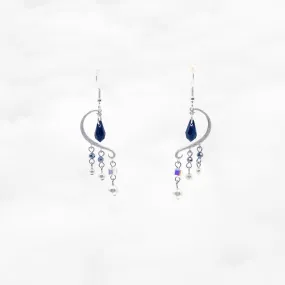 Heavenly Elegance Silver Black Earrings