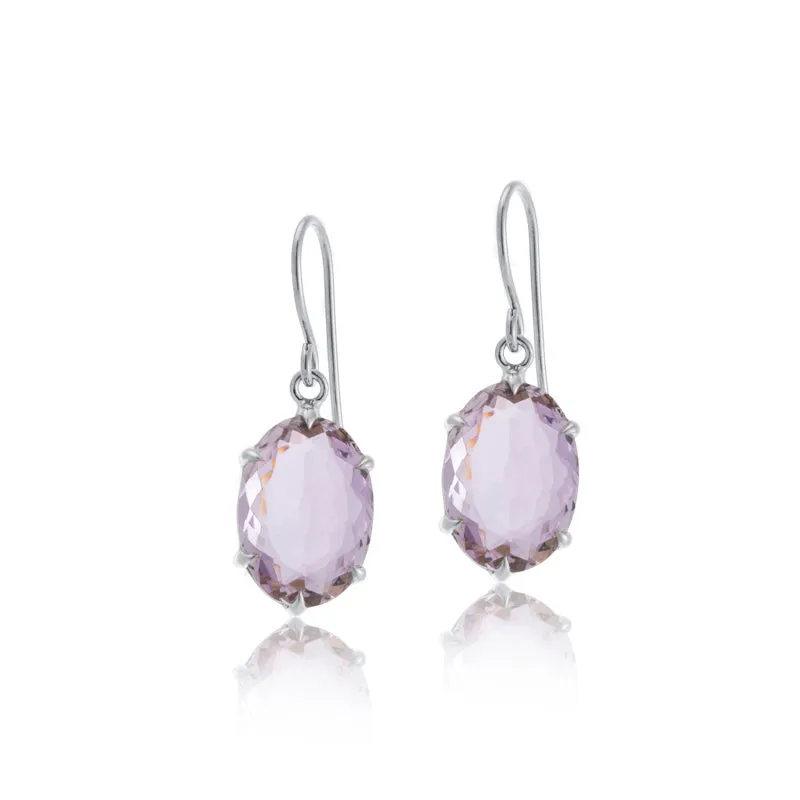 Helene Earring, Amethyst, Silver