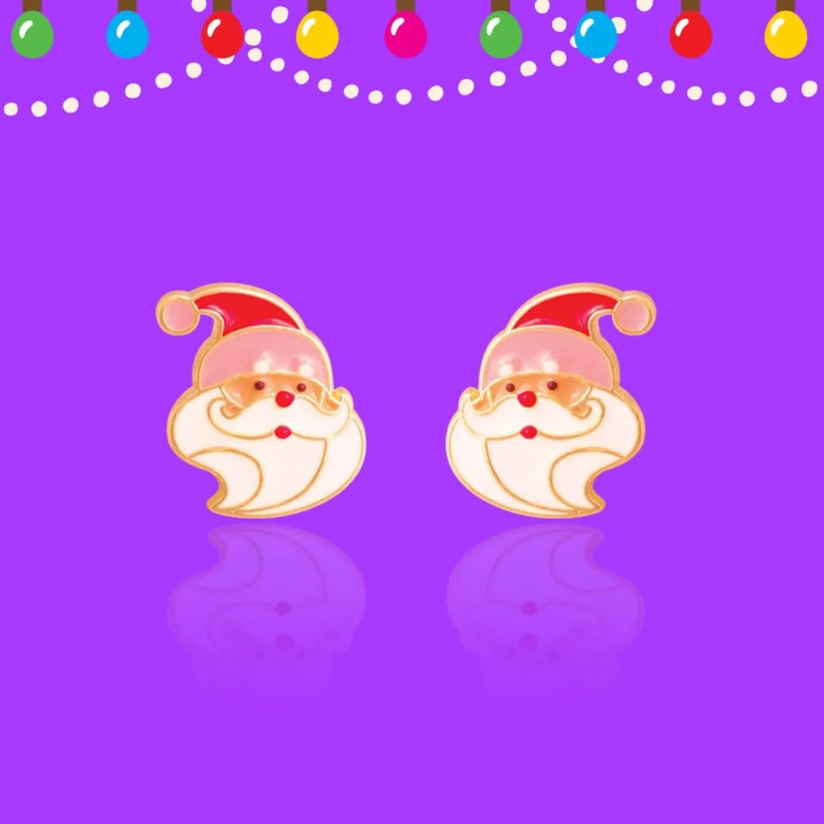 Holly Jolly Holiday Santa Kids Stud Earrings