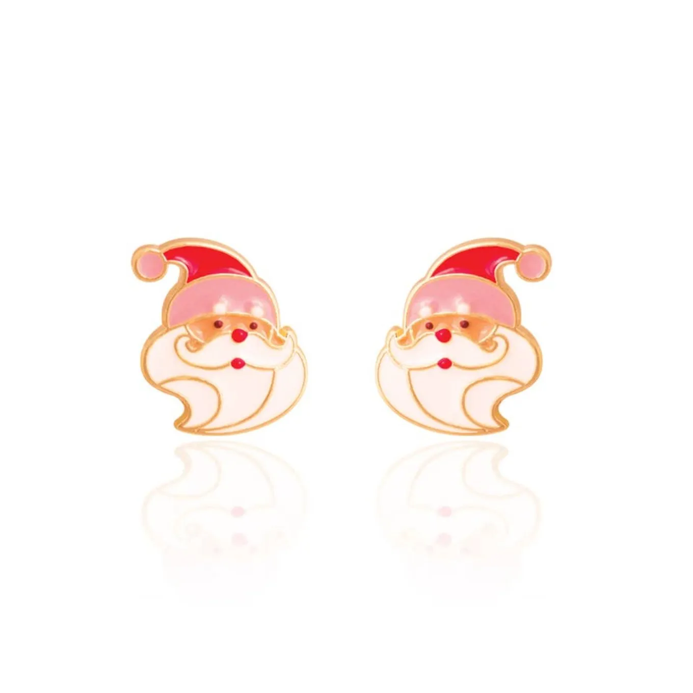 Holly Jolly Holiday Santa Kids Stud Earrings