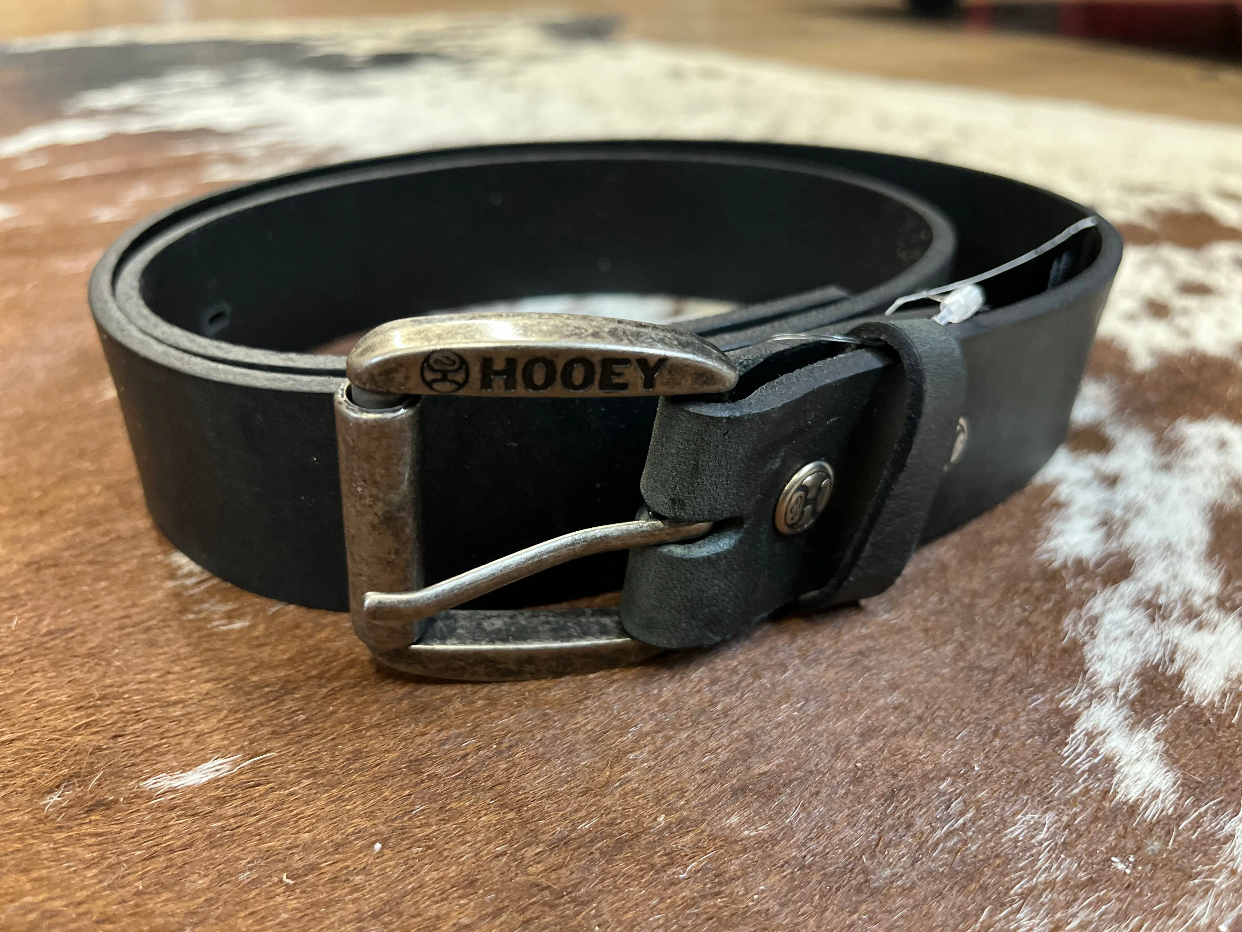 Hooey Men's Black Bomber Belt HMBLT040