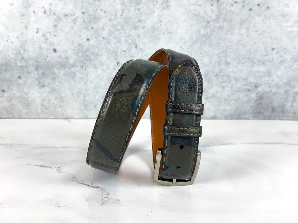 Italian Calf Belt: GreenCamo