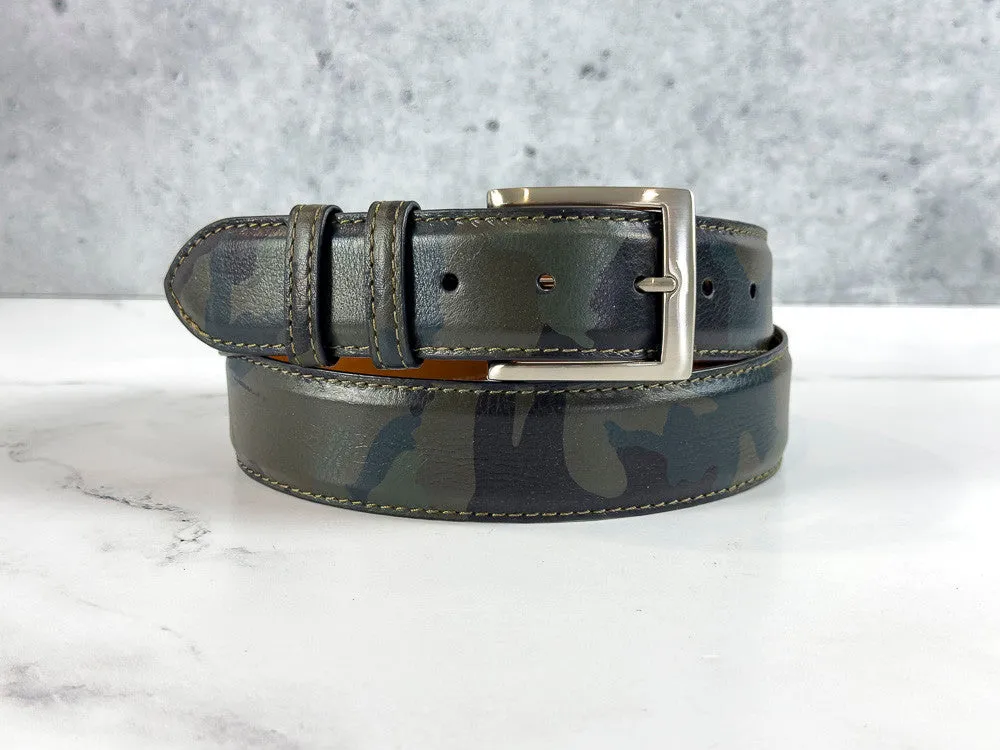 Italian Calf Belt: GreenCamo