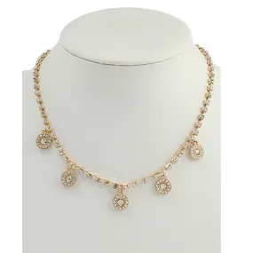 JAN44201 - Rhinestone Circle Charm Necklace