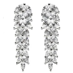 Janipa Marquise Linear Silver Earrings | 7ct