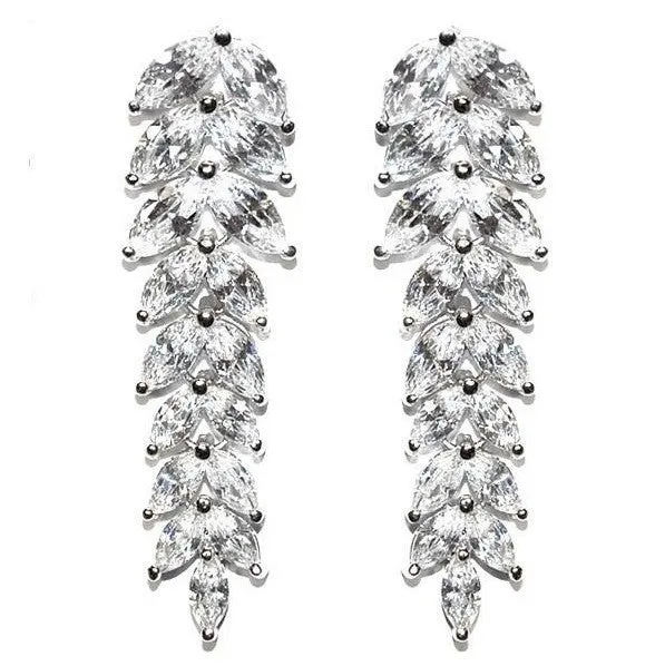 Janipa Marquise Linear Silver Earrings | 7ct