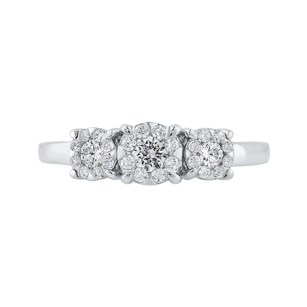 KATARINA Prong set Diamond Trio Cluster Engagement Ring (3/8 cttw)