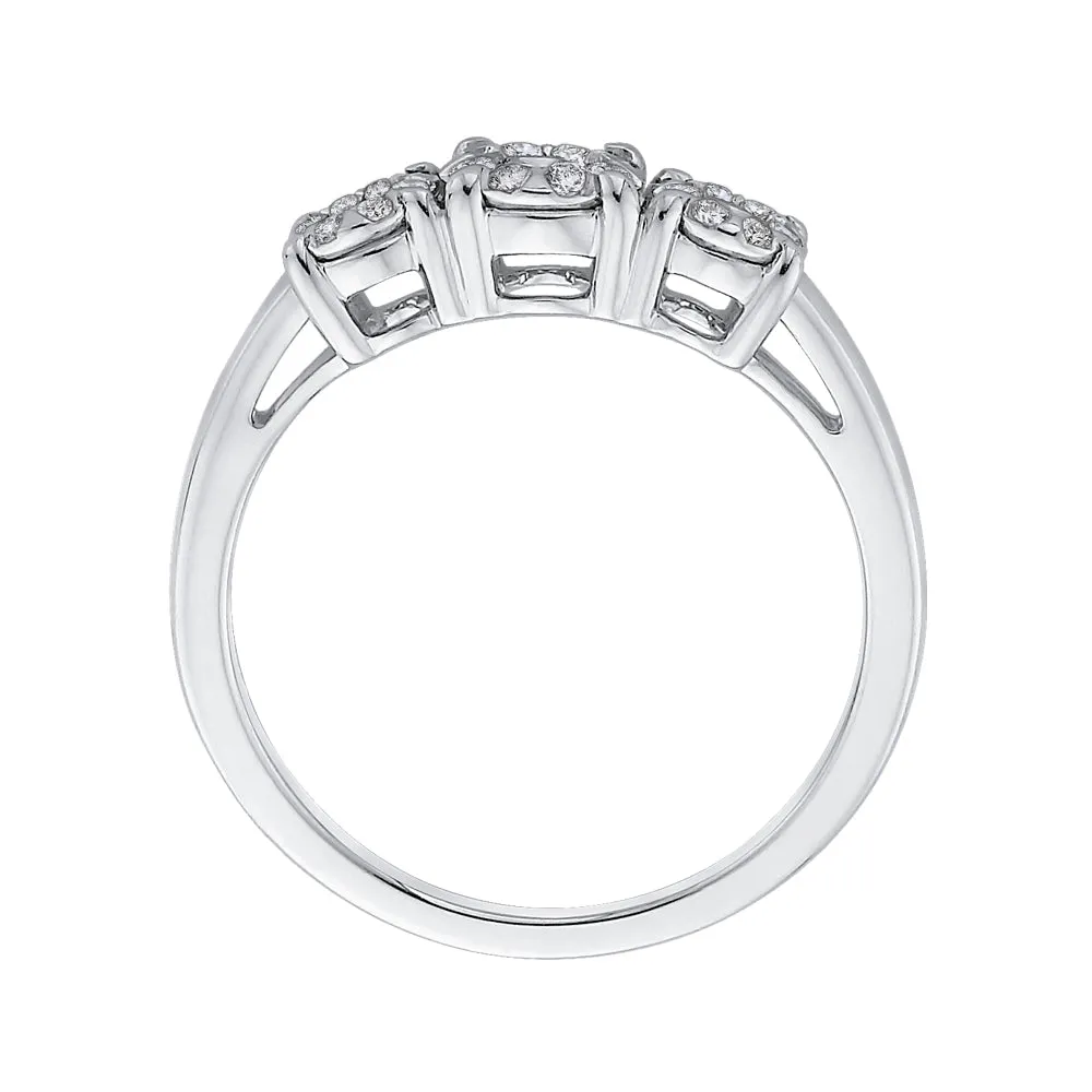 KATARINA Prong set Diamond Trio Cluster Engagement Ring (3/8 cttw)