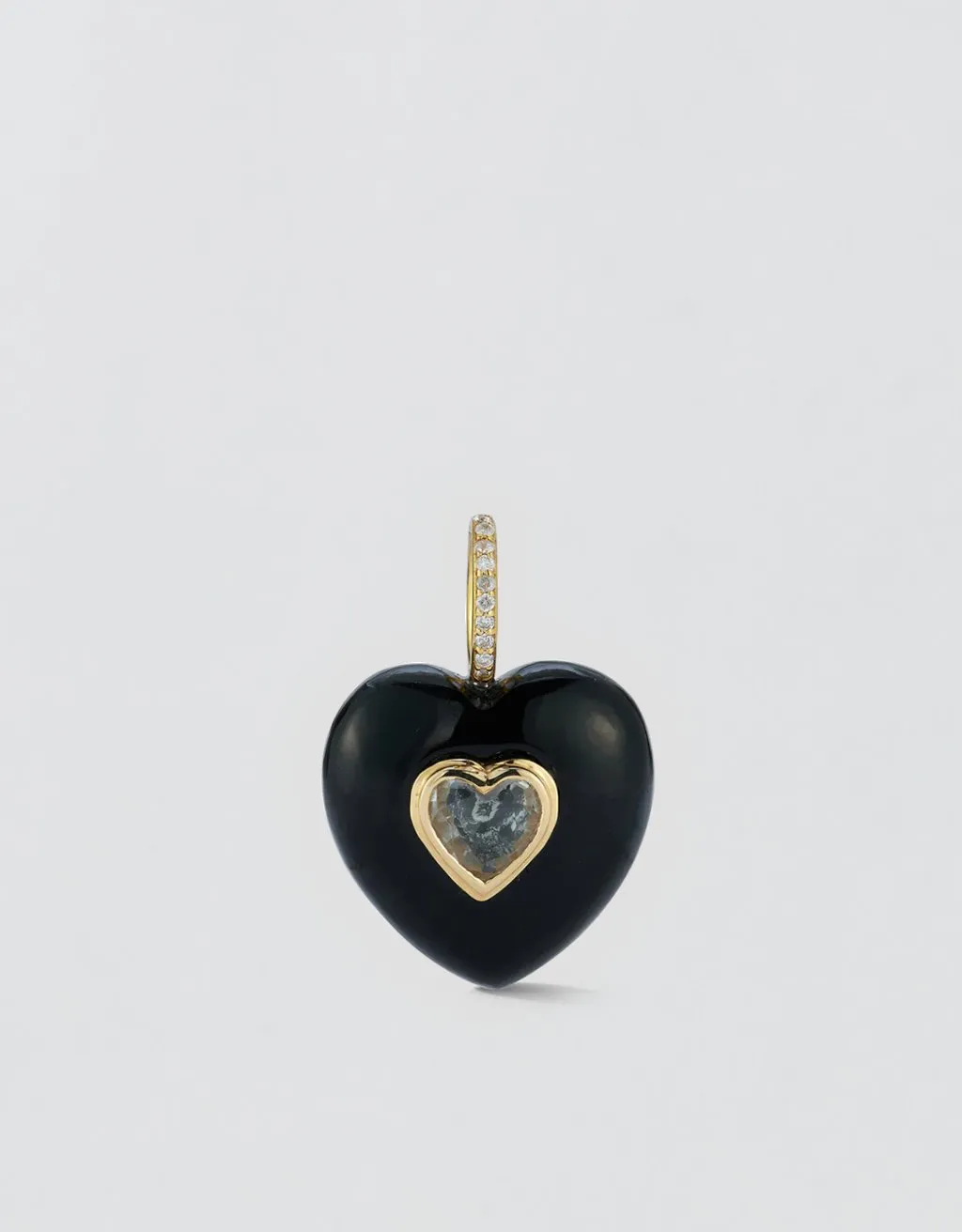 kate collins black onyx stone heart pendant