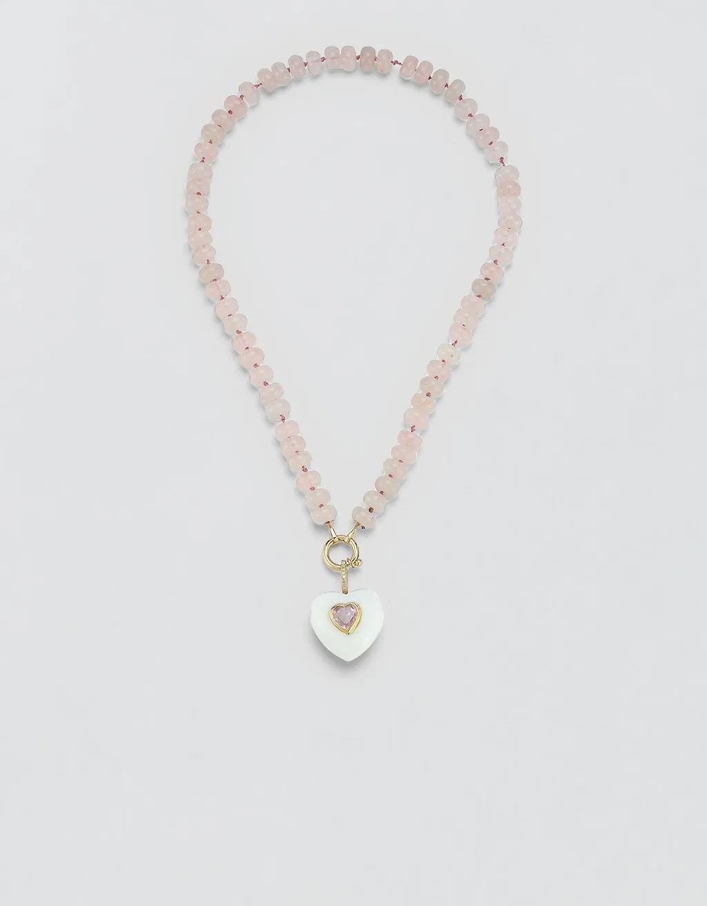 kate collins white onyx stone heart pendant