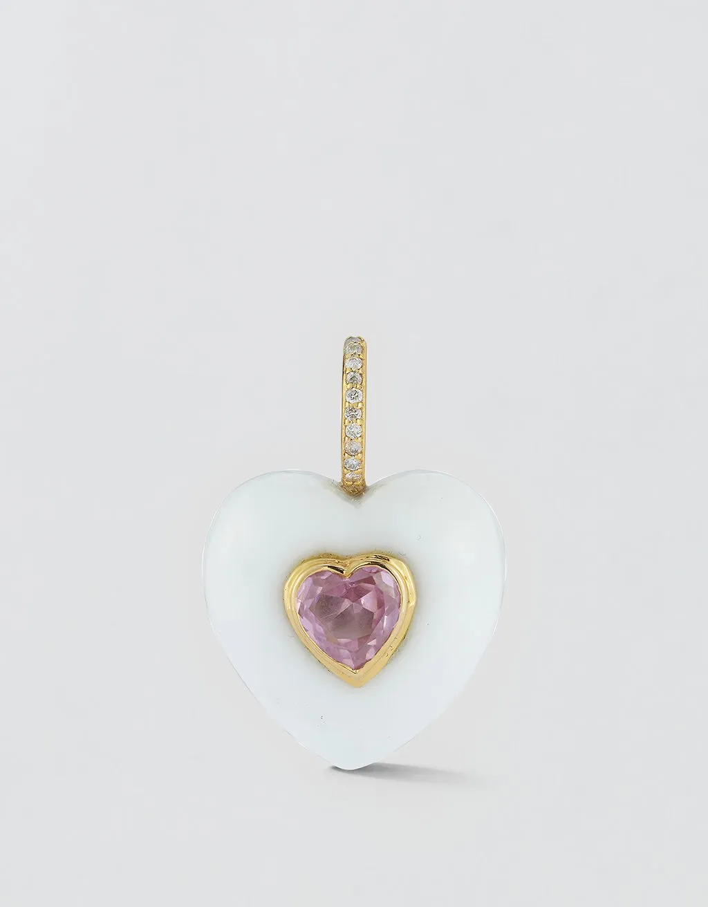 kate collins white onyx stone heart pendant