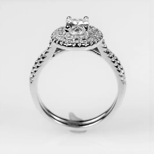 Kehira 1ct Oval Halo Engagement Ring Set | 2.3ct