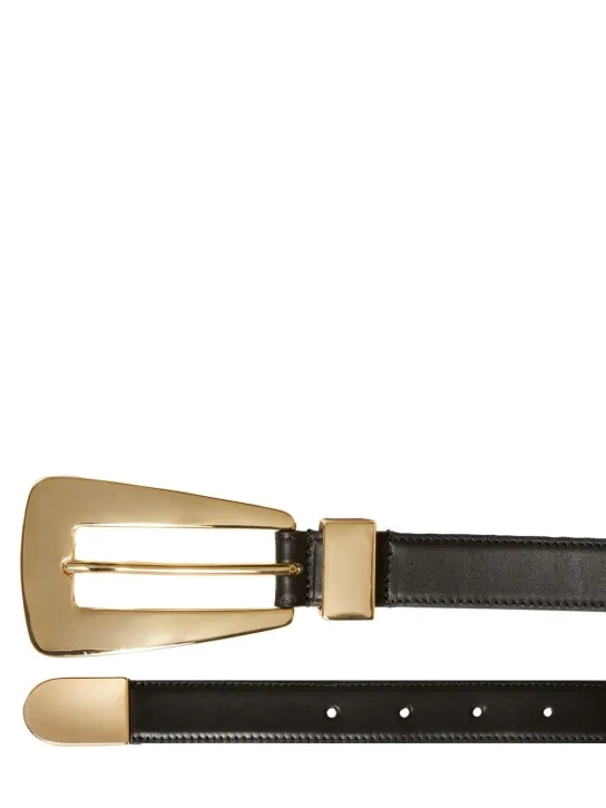 Khaite   30mm Lucca leather buckle belt 