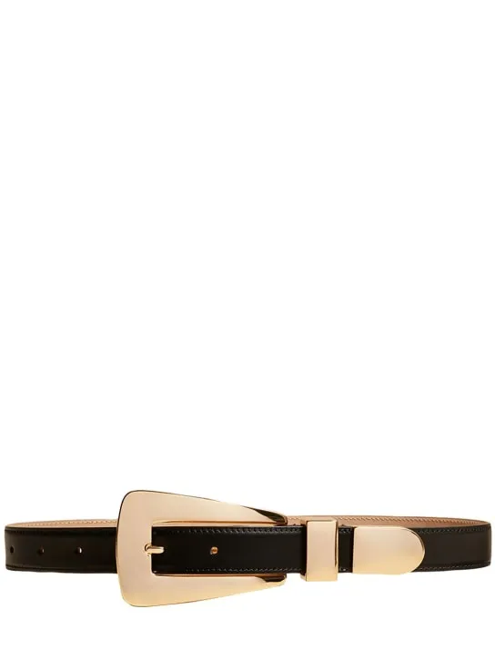 Khaite   30mm Lucca leather buckle belt 