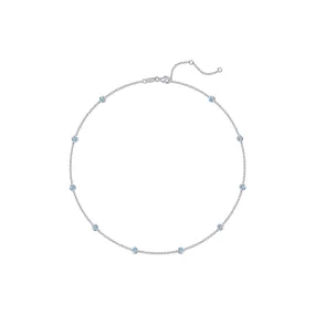 Lafonn Simulated Blue Topaz Classic Bezel-Set Station Necklace N0008BTP18