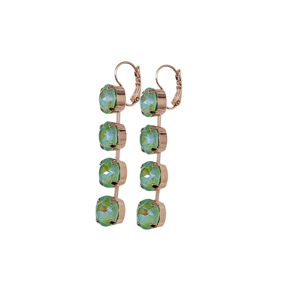 Large Four Stone Leverback Earrings in Sun-Kissed "Peridot" *Custom*