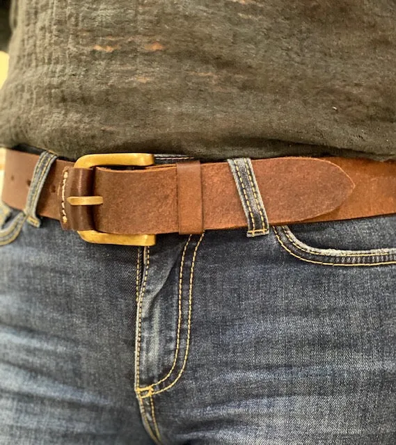 Leather Buckle Belt Chocolate