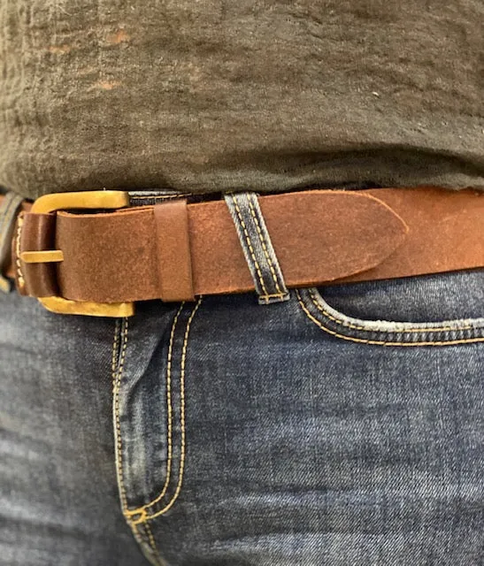 Leather Buckle Belt Chocolate