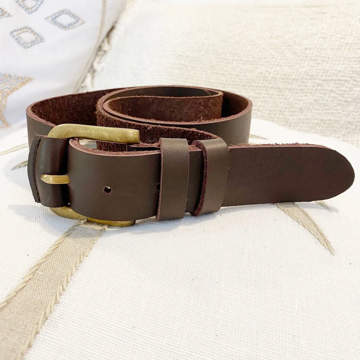 Leather Buckle Belt Chocolate