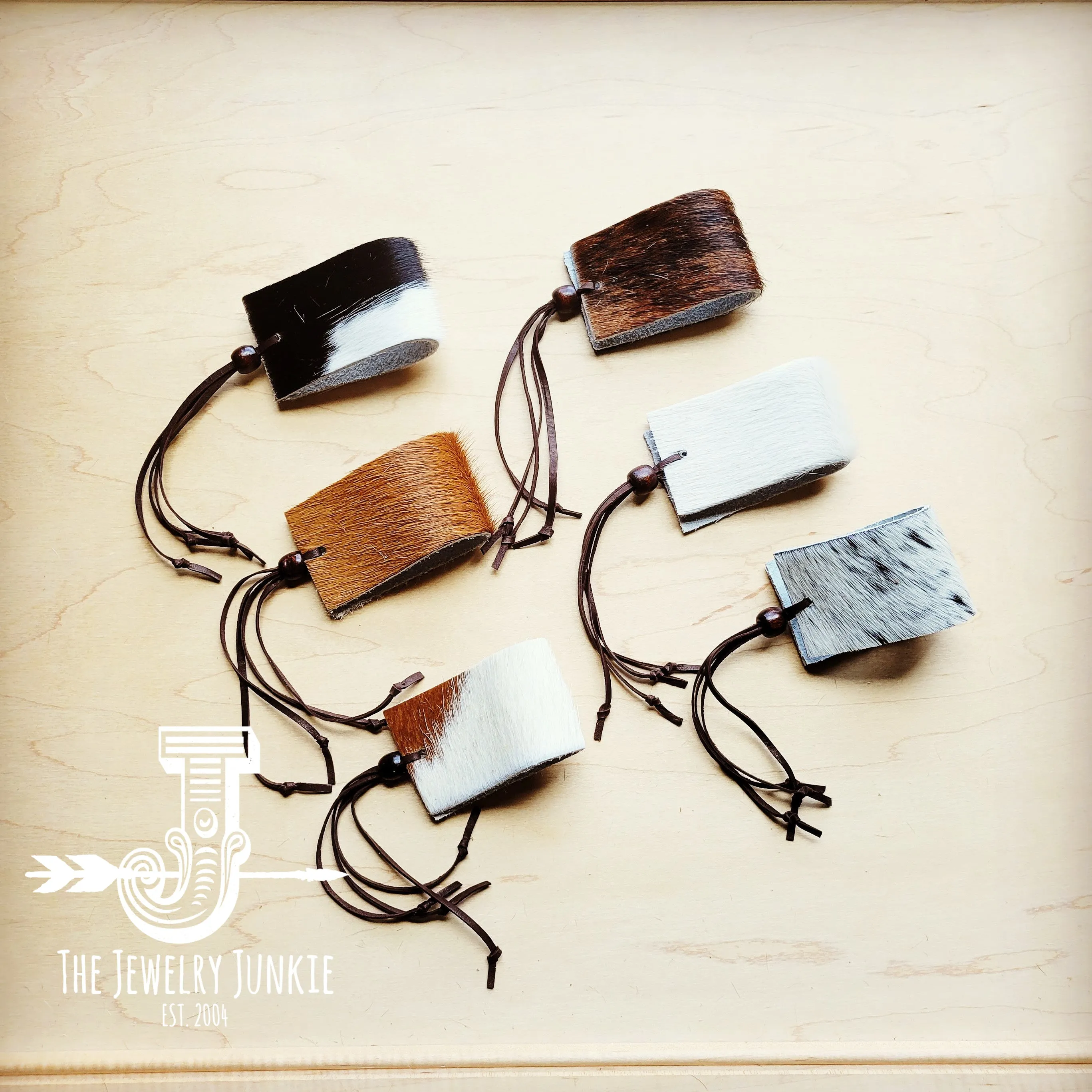 Leather Cuff Adjustable Tie Hair on Hide Starter Pack 10 pcs. 008u