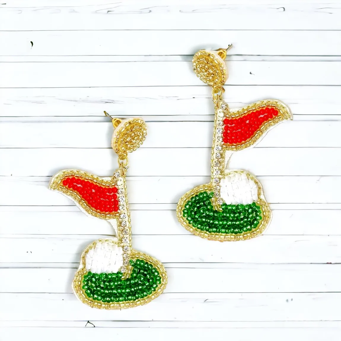 Let's Par Tee Beaded Earrings