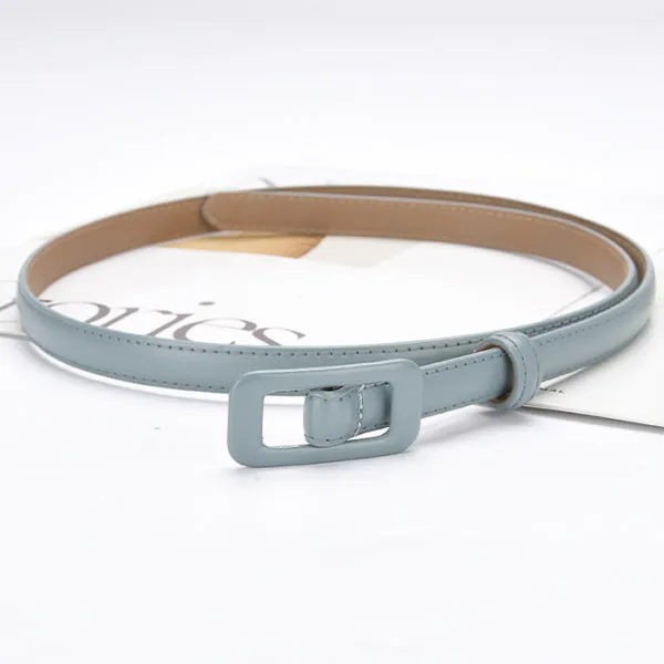 Light Blue Women Thin Waist Leather Belt 淺藍女士細腰皮帶 KCBELT1115