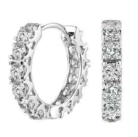 Lila Round CZ Silver Huggie Hoop Earrings