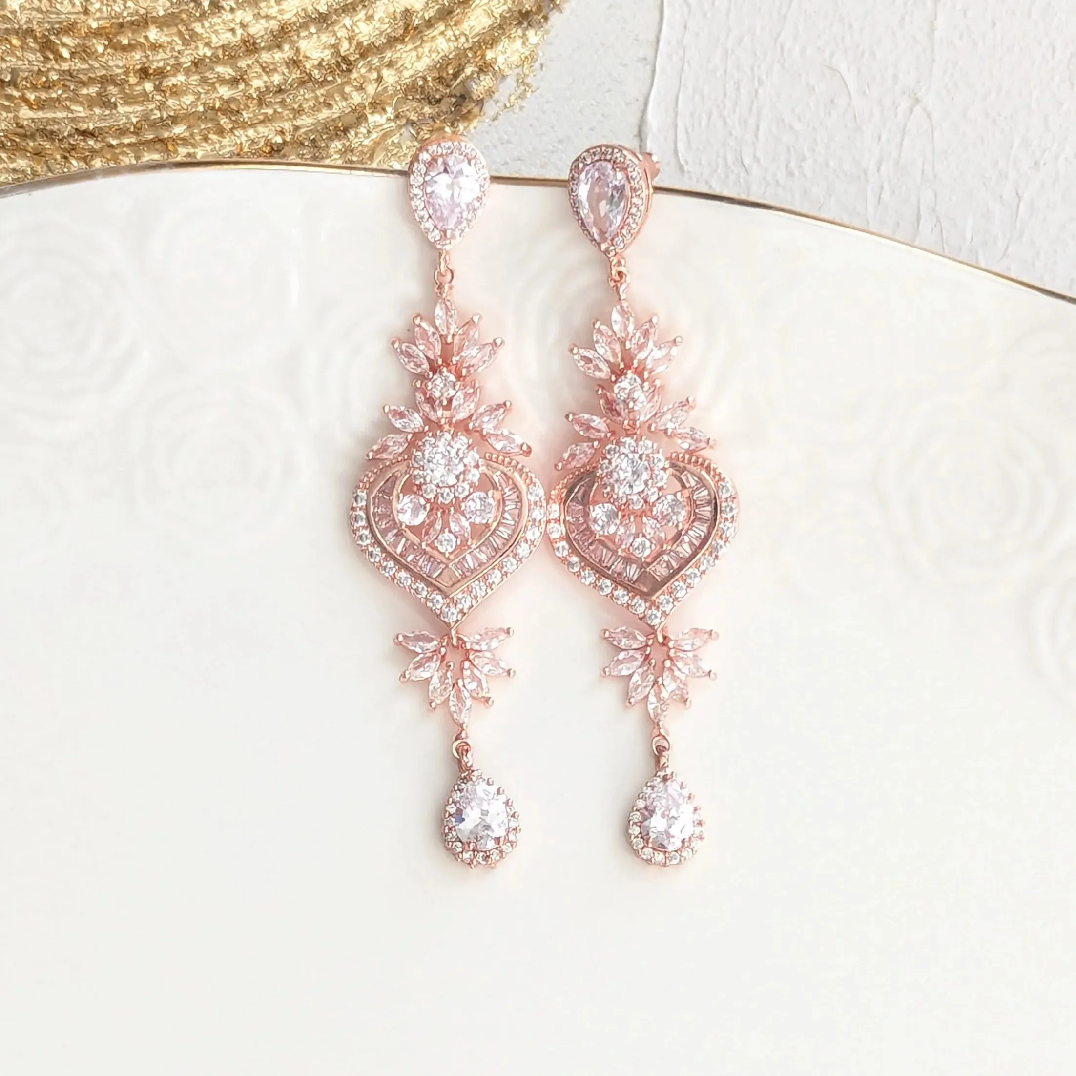 Long Statement CZ Earrings