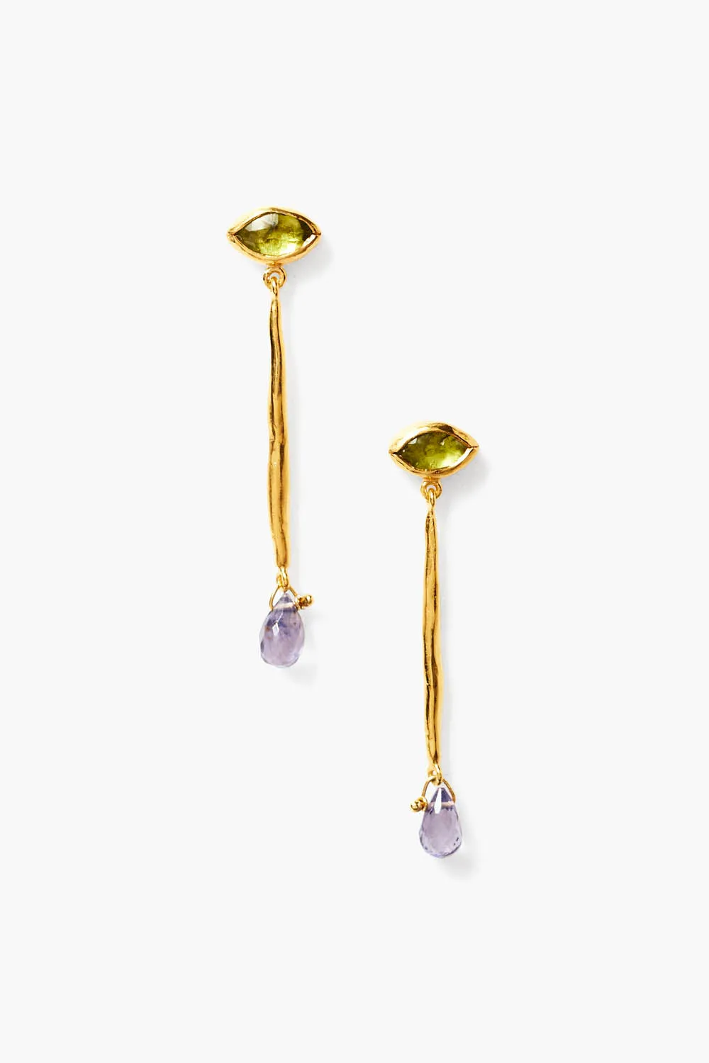 Lucia Evil Eye Earrings Peridot