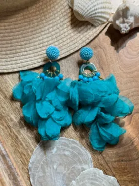 Madrid Blue Fabric Earrings